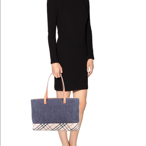 Burberry London Denim Nova check tote beach bag - Picture 10 of 12